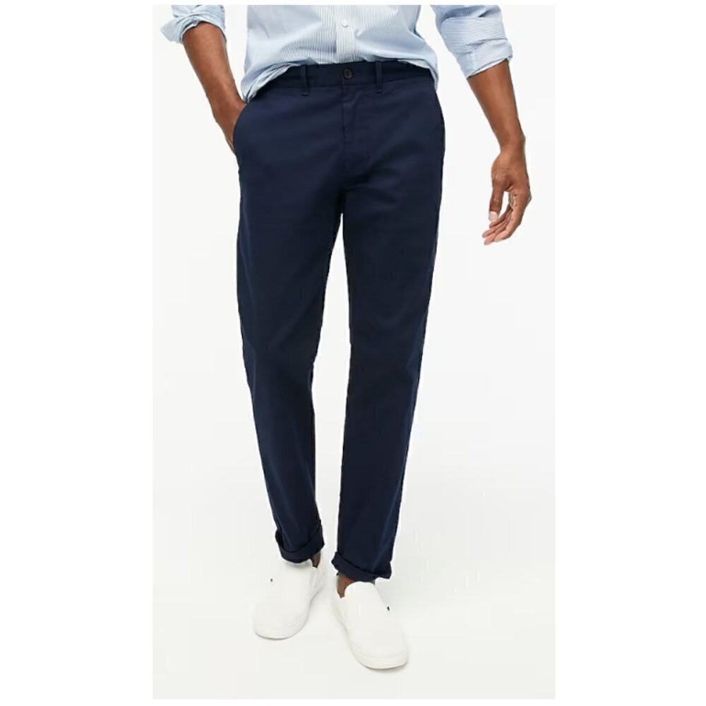 J. Crew Men's Straight Leg Fit Flex Chino Pants Navy Size 36x32 NWT